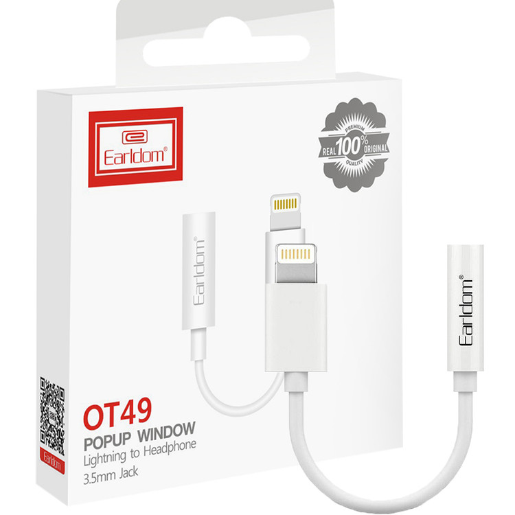 کابل تبدیل آیفون لایتنینگ به جک 3.5 میلی متری ارلدام مدل ET-OT49