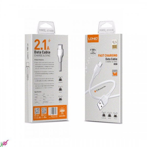 کابل تبدیل USB به microUSB الدینیو مدل LS540 طول 20 سانتی متر