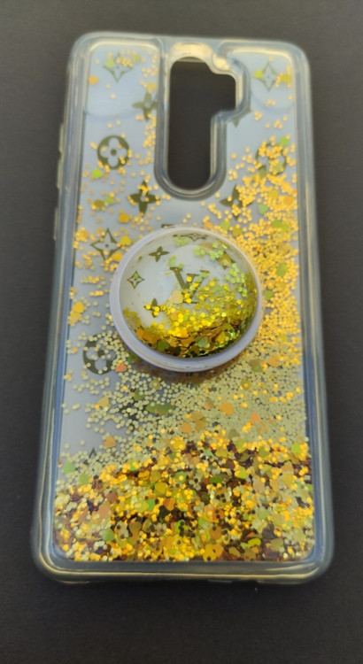 کاور آکواریومی شیائومی نوت 8 پرو طرح LV با مایع و اکلیل طلایی