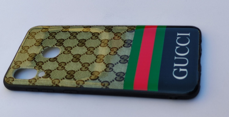 کاور لاکچری سامسونگ A20 و A30 طرح برند گوچی با چاپ رنگ ثابت و سطح براق