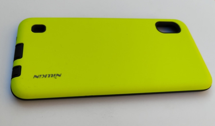 کاور نیلکین سبز فسفری مات سامسونگ A10 با طراحی دولایه و کاور مشکی هدیه