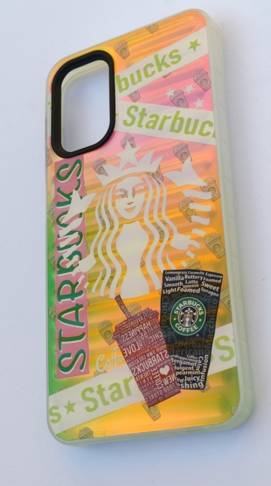 کاور هولوگرامی طرح استارباکس مناسب گوشی سامسونگ A13 با رنگ ثابت و سطح براق