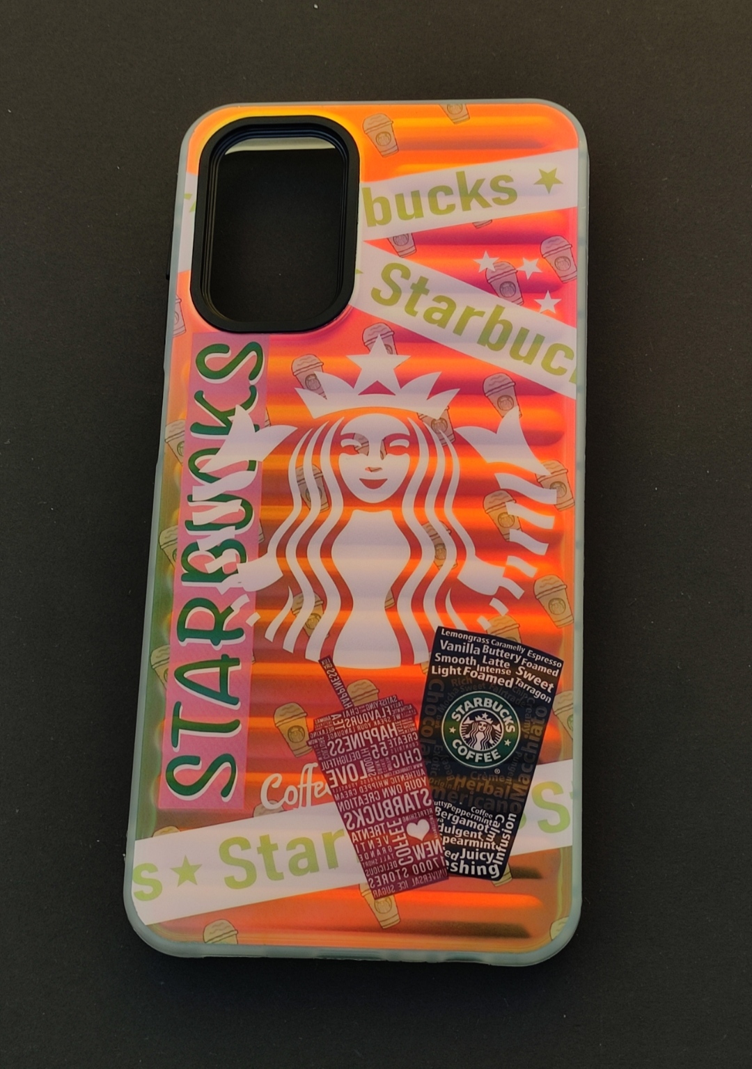 کاور هولوگرامی طرح استارباکس مناسب گوشی سامسونگ A13 با رنگ ثابت و سطح براق
