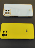 کاور My Case پشت سفید با فریم طلایی مخصوص Mi 11 Lite همراه با قاب سیلیکونی رایگان