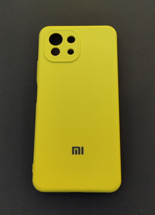 کاور My Case پشت سفید با فریم طلایی مخصوص Mi 11 Lite همراه با قاب سیلیکونی رایگان