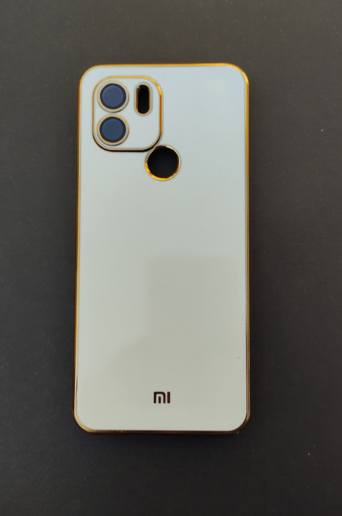 کاور My Case پشت سفید با فریم طلایی مخصوص Mi 11 Lite همراه با قاب سیلیکونی رایگان