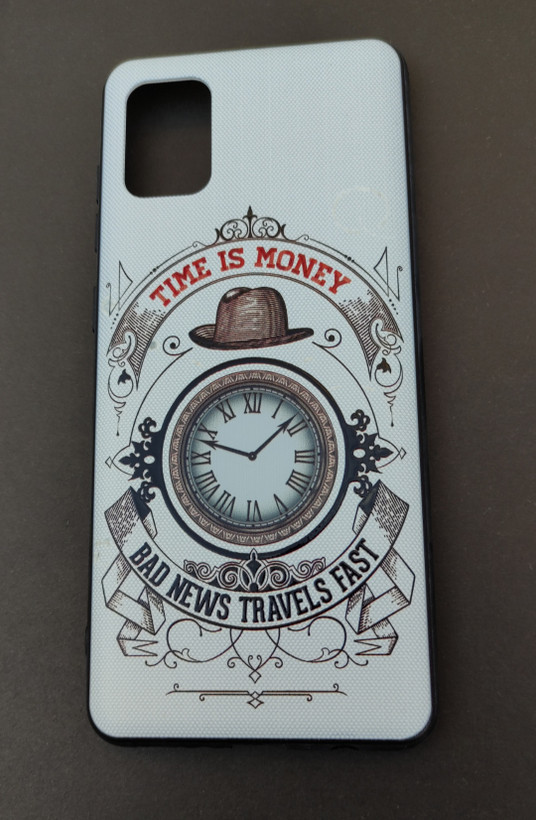 کاور نازک و سبک سامسونگ A31 طرح ساعت و نوشته