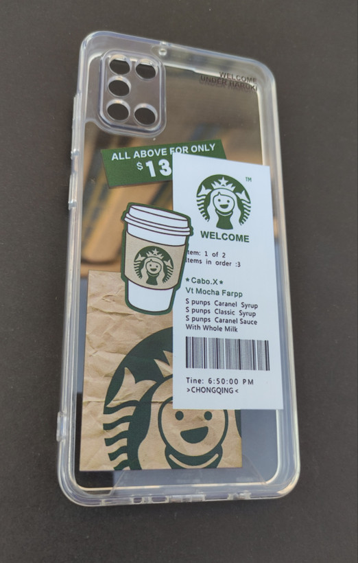 کاور شفاف طرح استارباکس مخصوص سامسونگ A31 با رنگ ثابت و کیفیت بالا