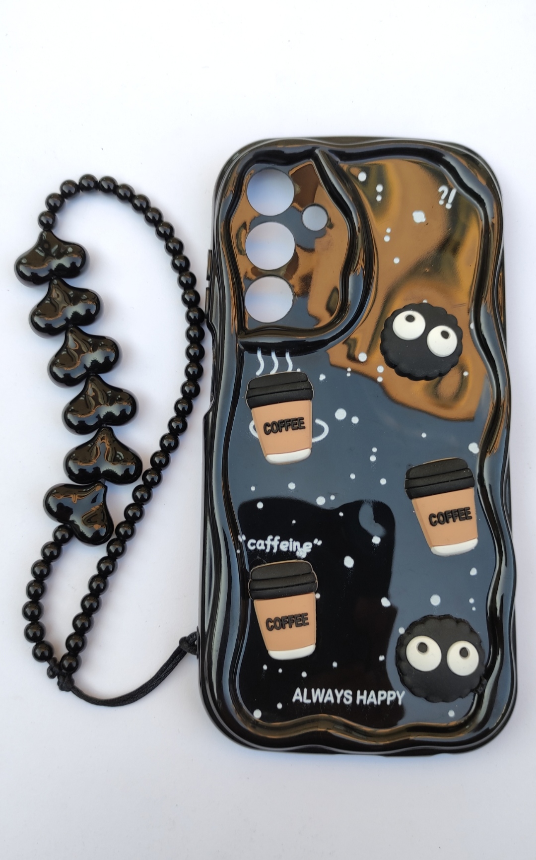 کاور قلبی A25، قاب فانتزی آویزدار سامسونگ A25، کاور عروسکی برجسته، قاب دخترانه فانتزی