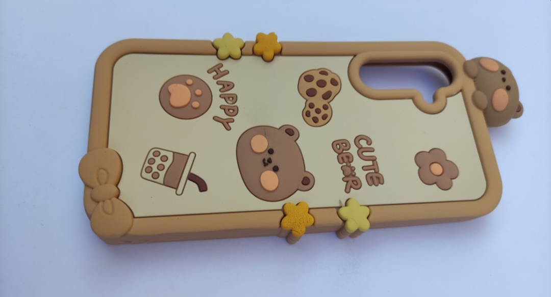 قاب گوشی طرح خرس فانتزی Cute Bear سه‌بعدی سیلیکونی | ضد ضربه و فانتزی دخترانه مناسب گوشی سامسونگ A25