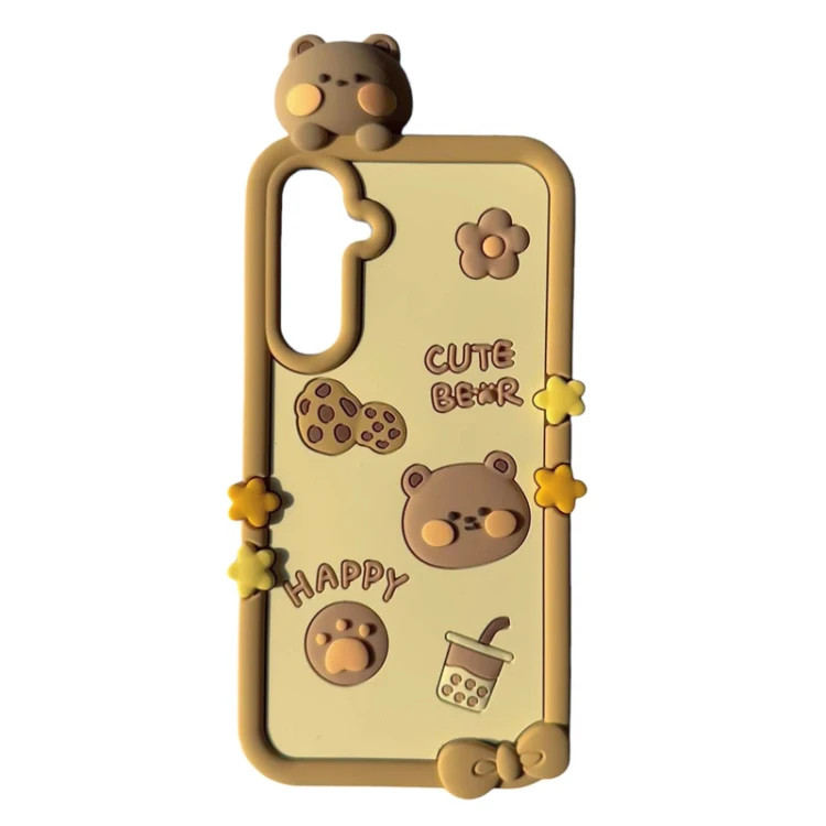 قاب گوشی طرح خرس فانتزی Cute Bear سهبعدی سیلیکونی | ضد ضربه و فانتزی دخترانه مناسب گوشی سامسونگ A25