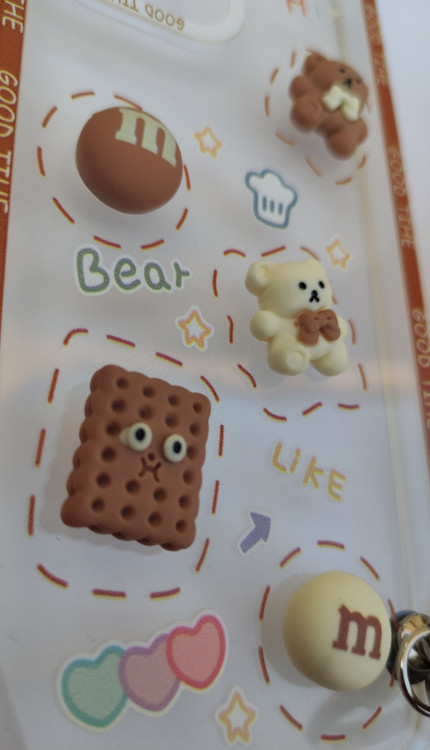 کاور شفاف Xiaomi X4 GT با عروسک خرس و بیسکویت و حاشیه قهوهای