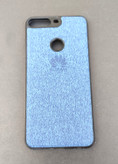 قاب پلاستیکی پشت پارچهای آبی مناسب Huawei Y7 2018