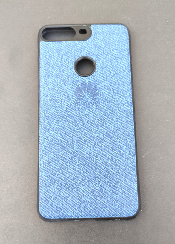 قاب پلاستیکی پشت پارچهای آبی مناسب Huawei Y7 2018