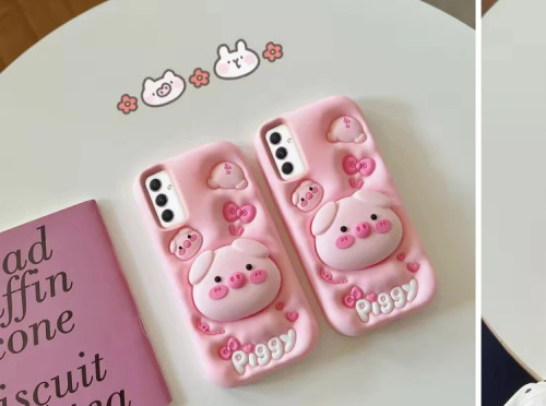 کاور فانتزی دخترانه صورتی samsung s23 ultra