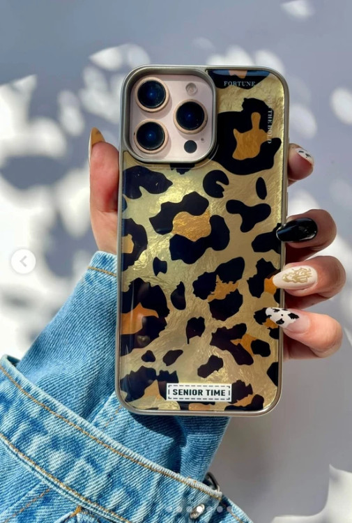 کاور طرح دار ردمی 14C طلایی پلنگی براق