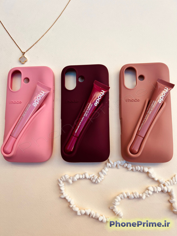 رنگ بندی کاور لیپ گلس دار آیفون 17 به همراه بالم لب rhode