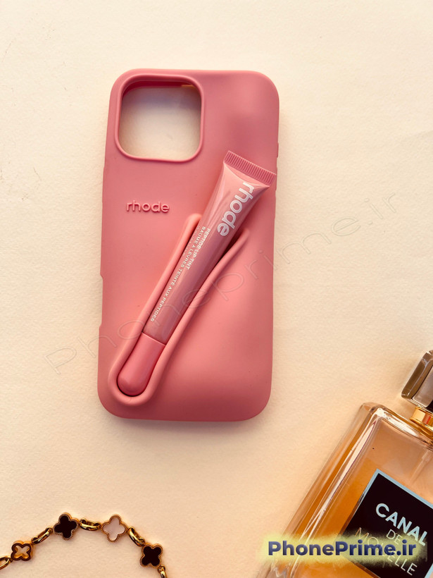 کاور آیفون 13/14/15 لیپ گلس دار اصلی مارک rhode آلبالویی