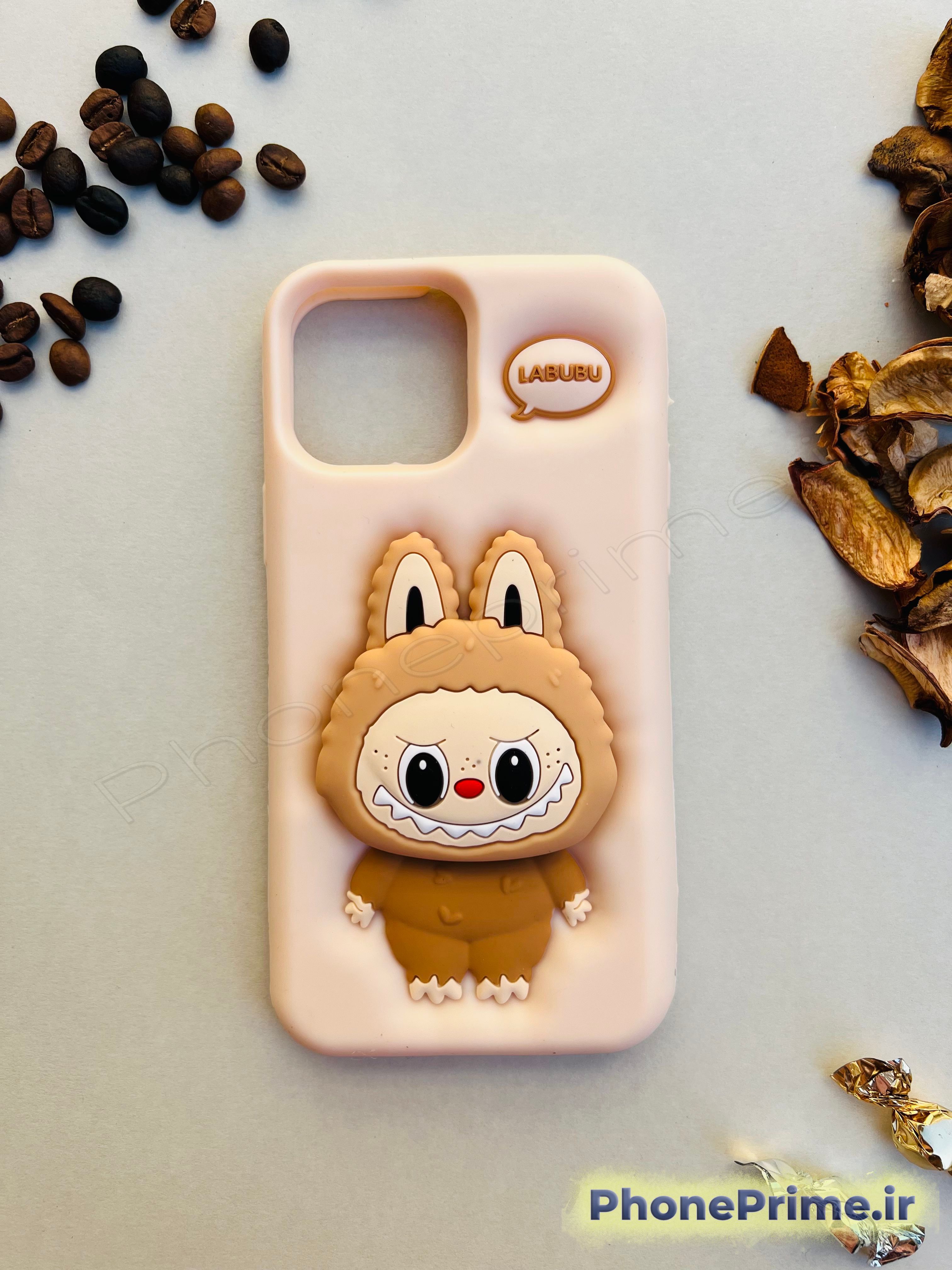 کاور لبوبو آیفون 12 پرو مکس رنگ کرم با چاپ برجسته دخترانه  قاب LEBOBO آیفون 13 پرو مکس رنگ قهوه‌ای طرح فانتزی لاکچری  کاور مشکی لبوبو برای آیفون پرومکس با محافظ دوربین و بدنه ضدضربه