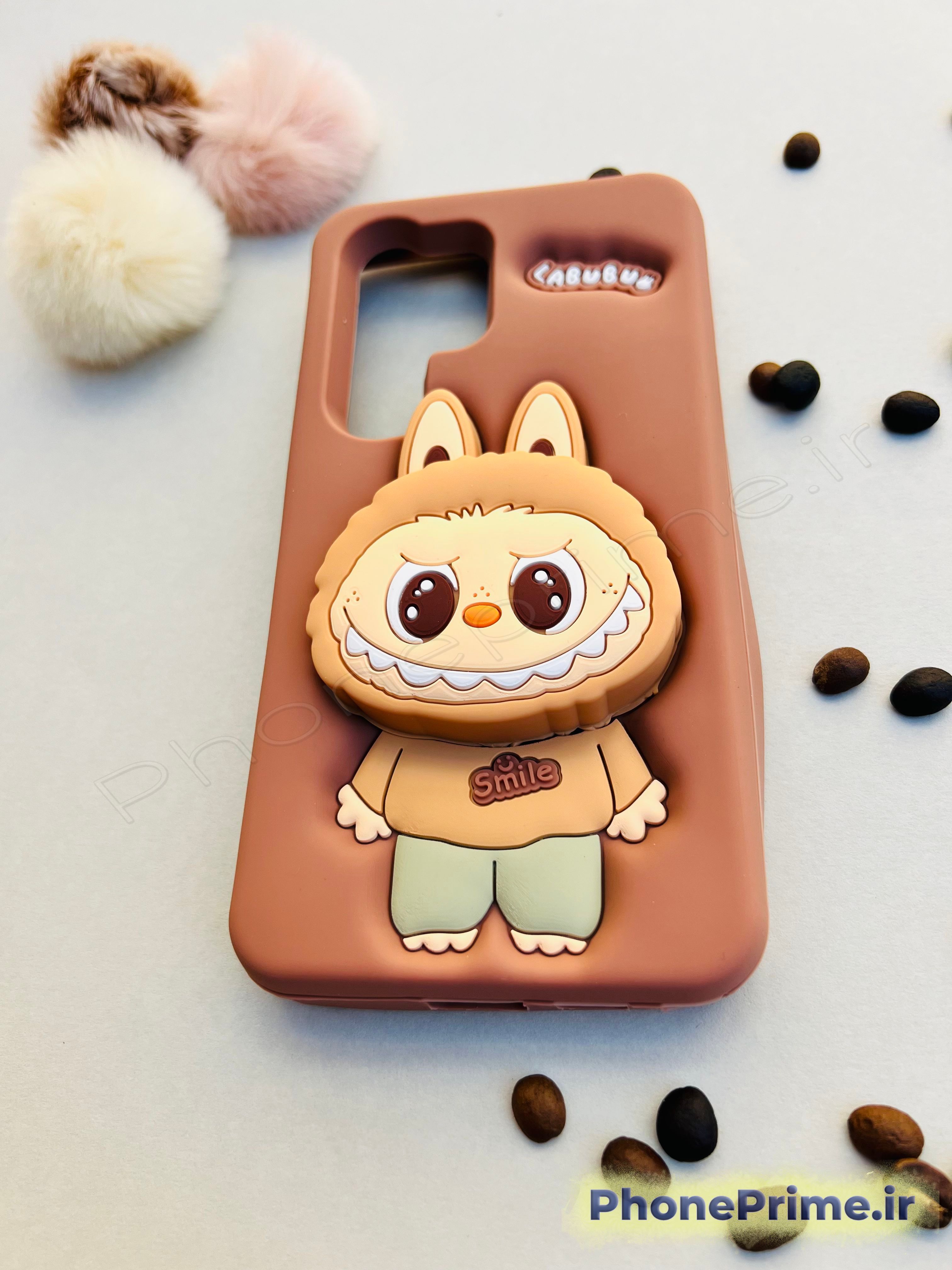 کاور لبوبو سامسونگ S23 Ultra رنگ کرم با چاپ برجسته  قاب دخترانه Lebobo S23 Ultra رنگ قهوه‌ای  قاب مشکی لبوبو S23 Ultra با محافظ دوربین