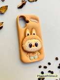 قاب Labubu A07 رنگ کرم با چاپ سهبعدی کاور فانتزی A07 مدل Labubu رنگ قهوهای قاب مشکی A07 با محافظ دوربین