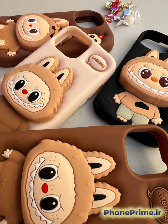 کاور لبوبو اورجینال مناسب آیفون 13 و 14 و 15 با طراحی سهبعدی فانتزی و بدنه ضدضربه TPU