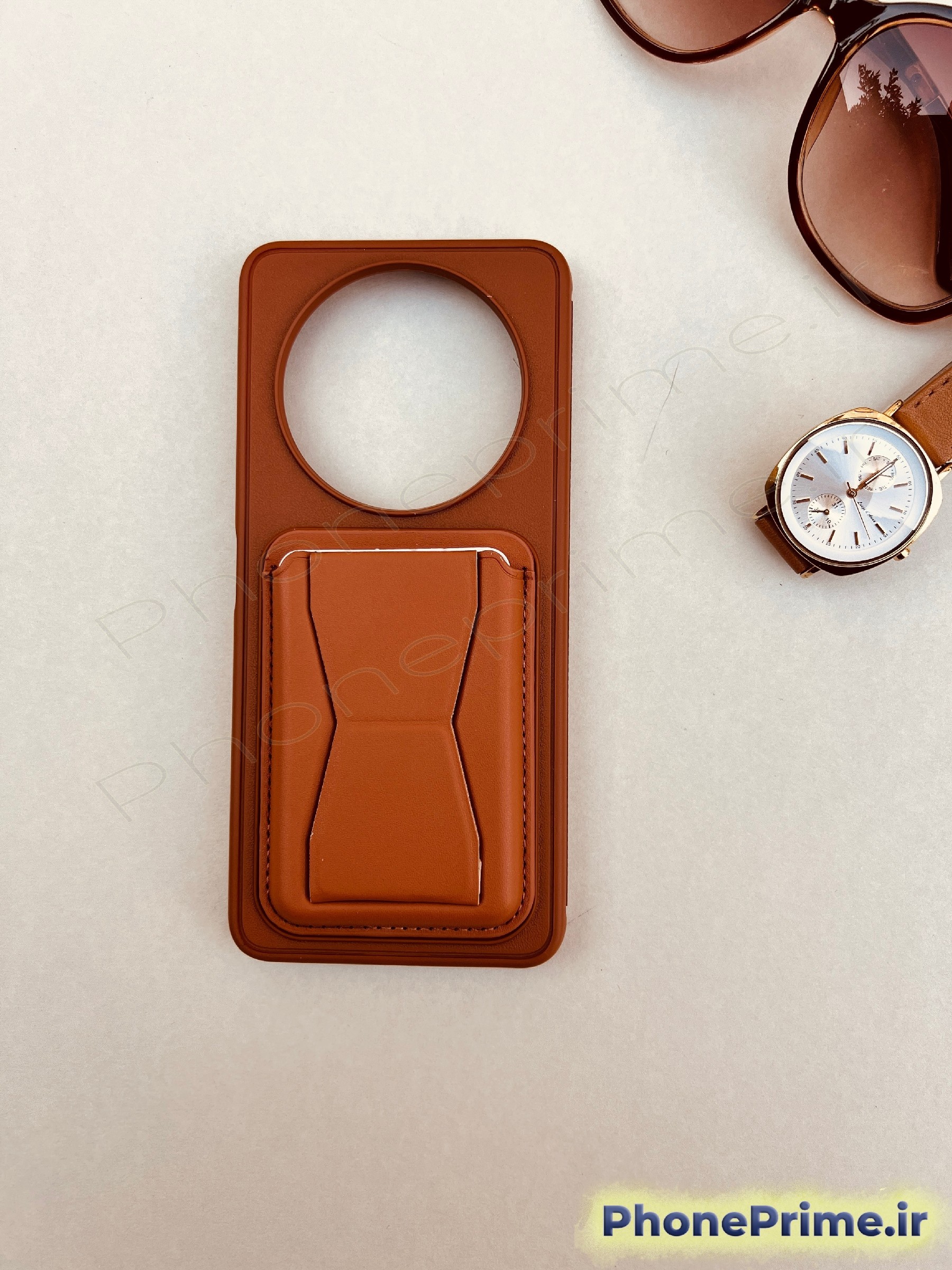 کاور چرمی ولت‌دار قهوه‌ای شیائومی Redmi A3