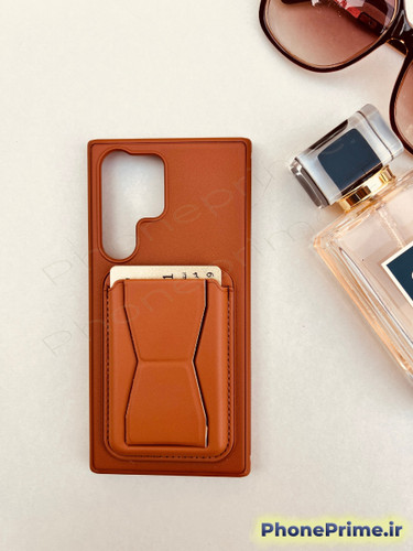 کاور ولت دار چرمی استند شو جاکارتی دار سامسونگ S23 ULTRA