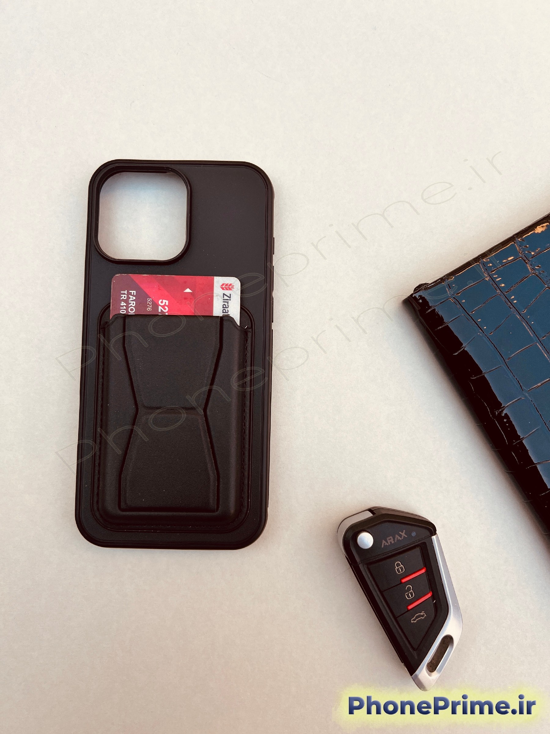 قاب چرمی با جای کارت redmi note 14