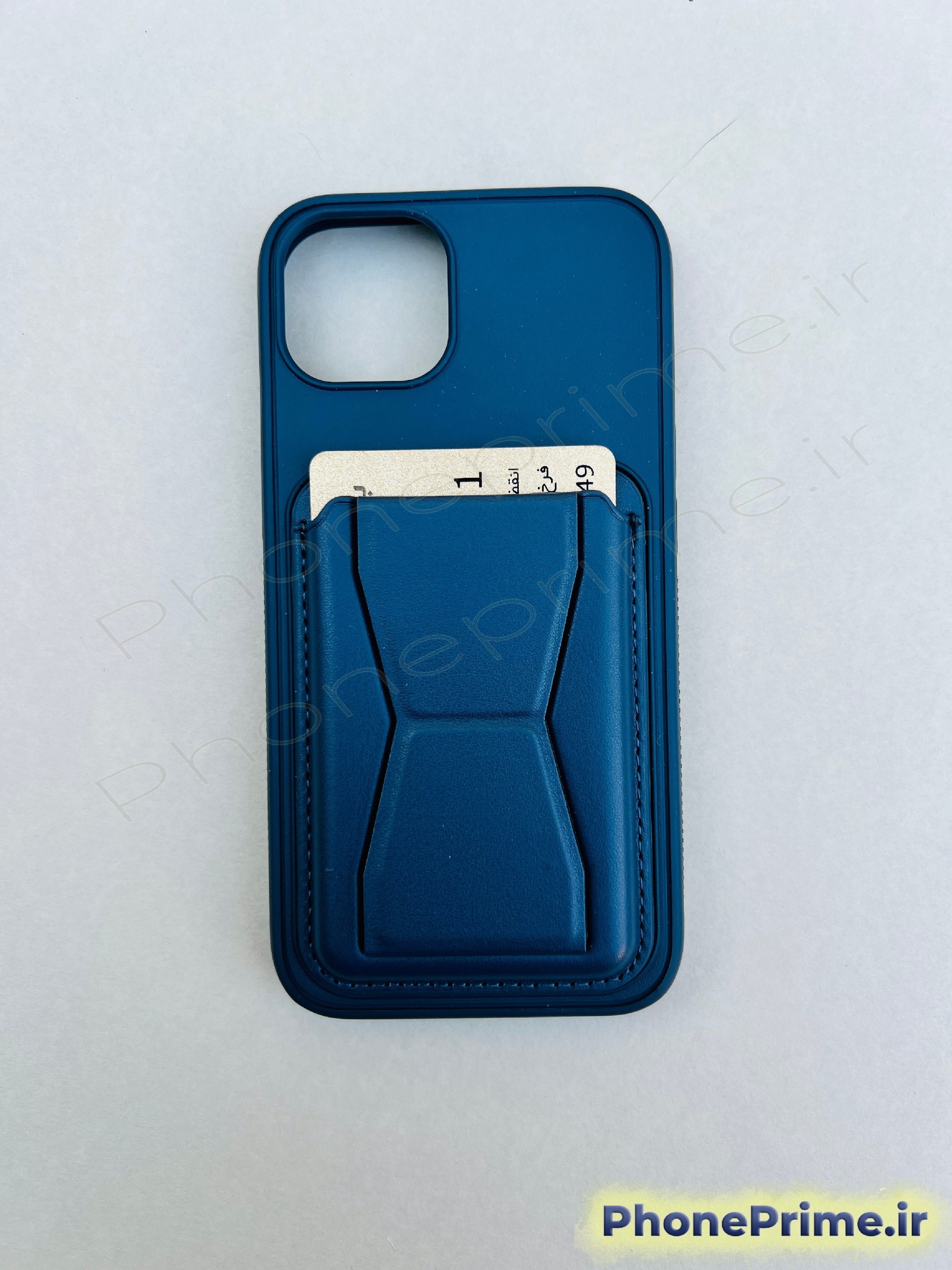 کاور چرمی ولت دار آیفون 13 سورمه ای