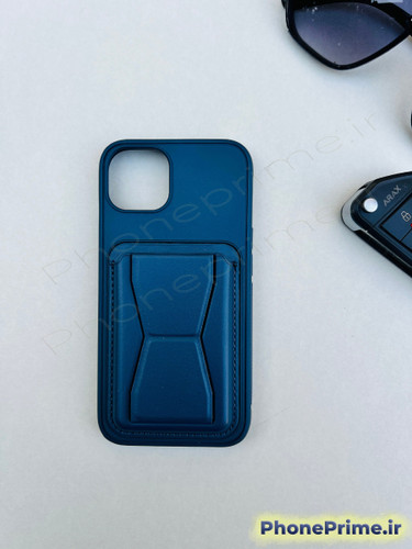 کاور چرمی ولت دار آیفون 13 سورمه ای