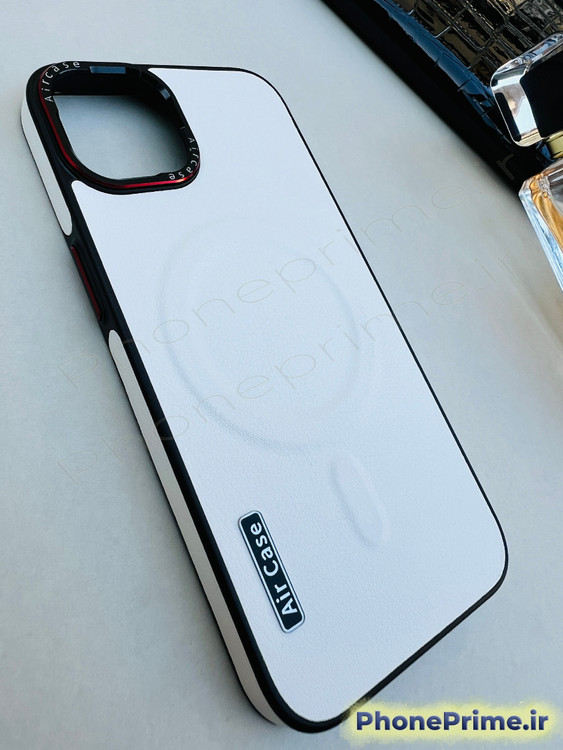 کاور چرمی سفید Air Case آیفون 15 پرومکس | قاب لاکچری