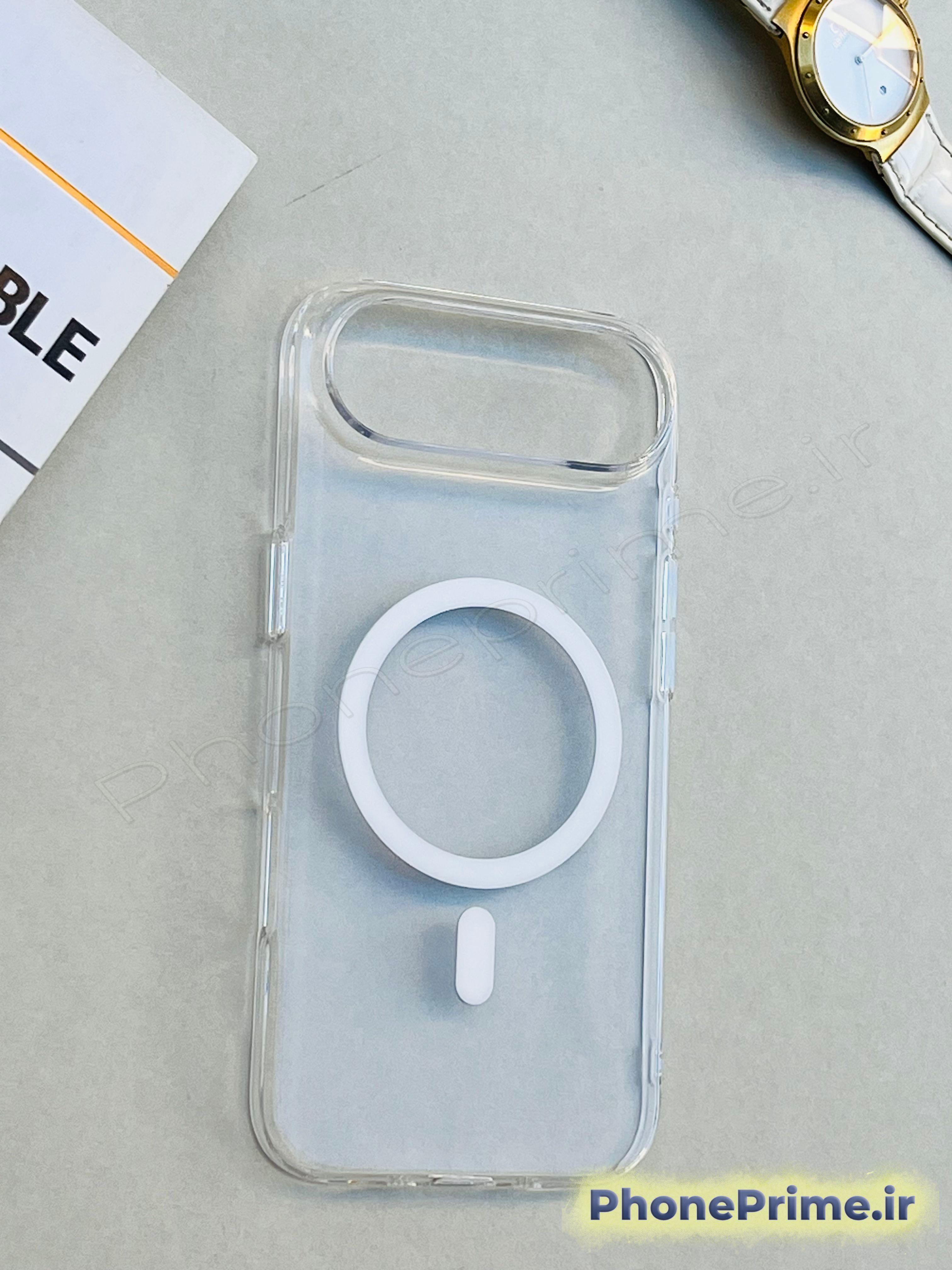 کاور شفاف کریستالی آیفون 17 Air با مگ‌سیف اصلی، ضد زردی، اورجینال و فوق‌لوکس.