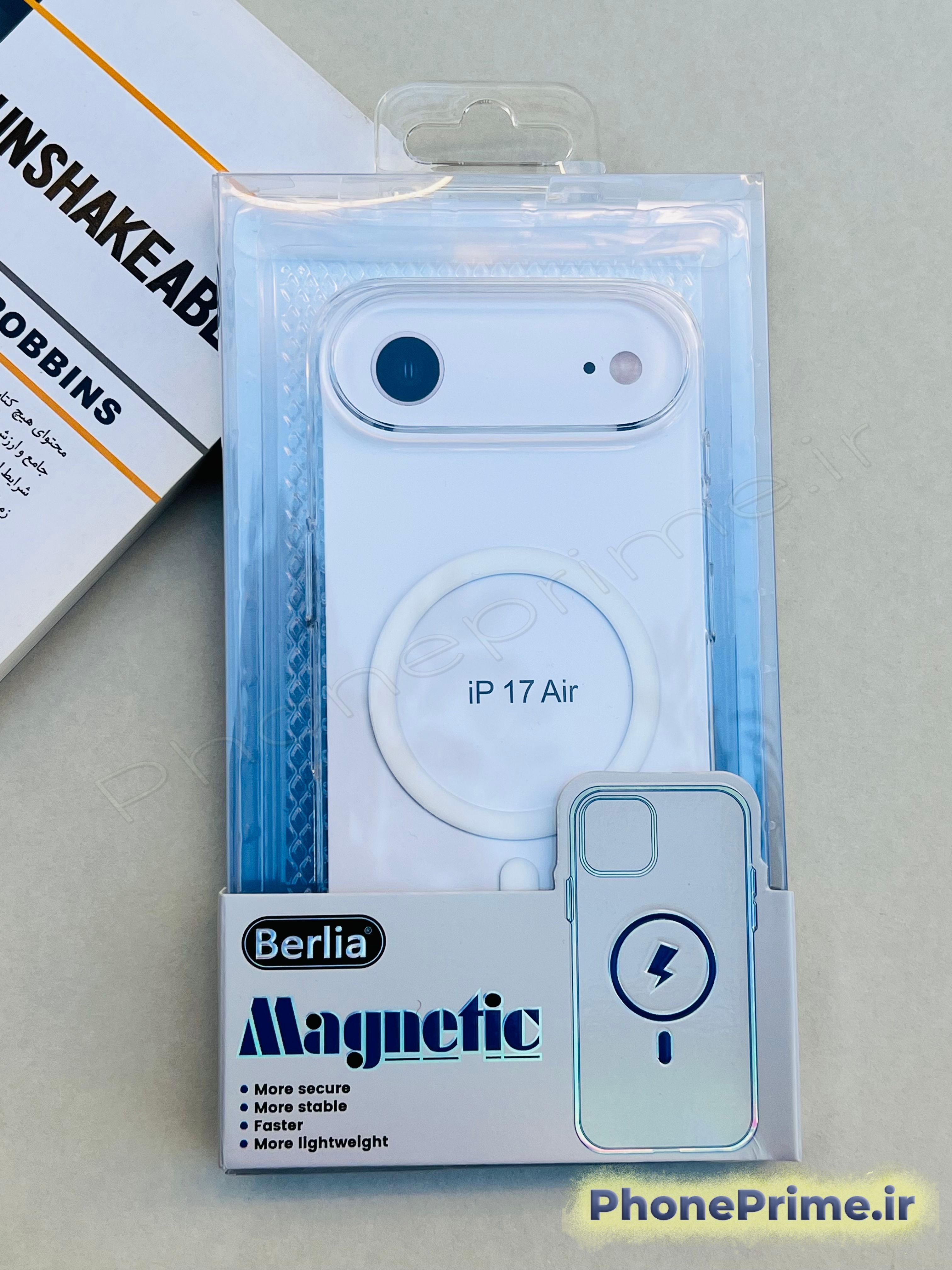 کاور شفاف کریستالی آیفون 17 Air با مگ‌سیف اصلی، ضد زردی، اورجینال و فوق‌لوکس.