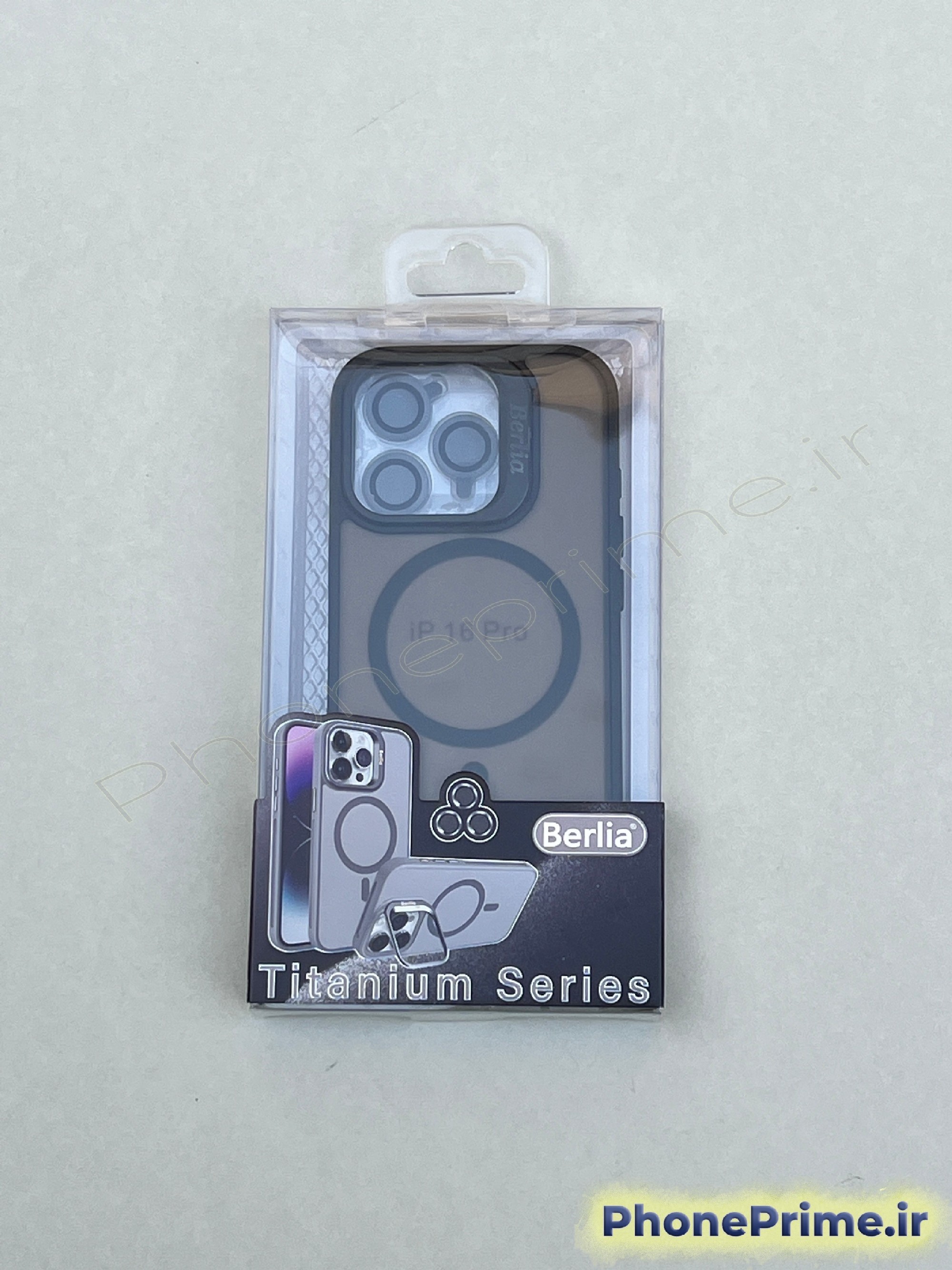 کاور مقاوم رنگ Black مات برای iPhone 16 Pro – تیتانیومی، سیلیکون چندلایه