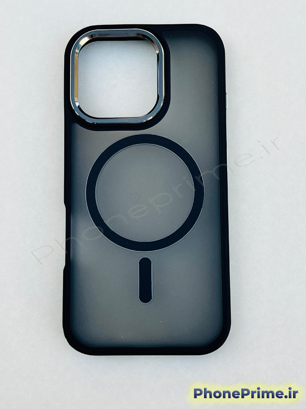 کاور مشکی مات با فریم لنز ثابت تیتانیومی فوق مقاوم برای iPhone 16 Pro – نسخه Ultra Protect با مگسیف اصلی