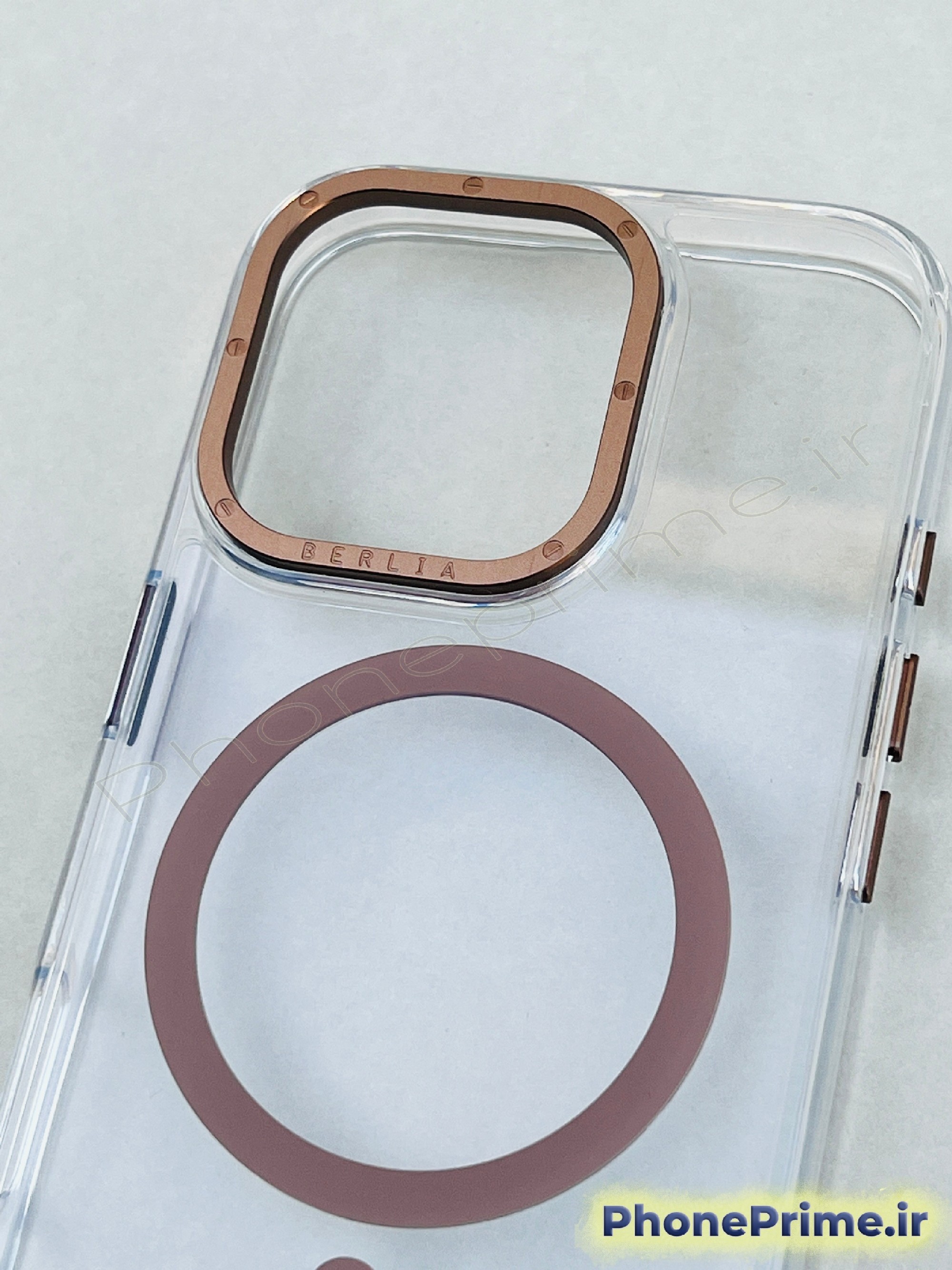 کاور شفاف اورجینال با فریم تیتانیومی و میگ سیف رنگ صحرا