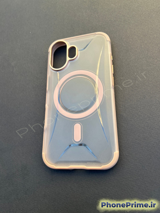 کاور شیشهای مات آیفون 16 با طرح برجسته و مگسیف اصلی