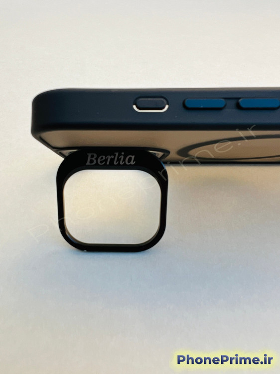 کاور مات مشکی آیفون 16 با فریم تیتانیومی و استند