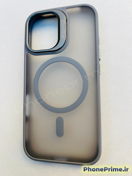 کاور مات تیتانیومی رنگ Gray با مگسیف اصلی و محافظ لنز شیشهای مخصوص آیفون 16 – مدل لوکس و ضدضربه