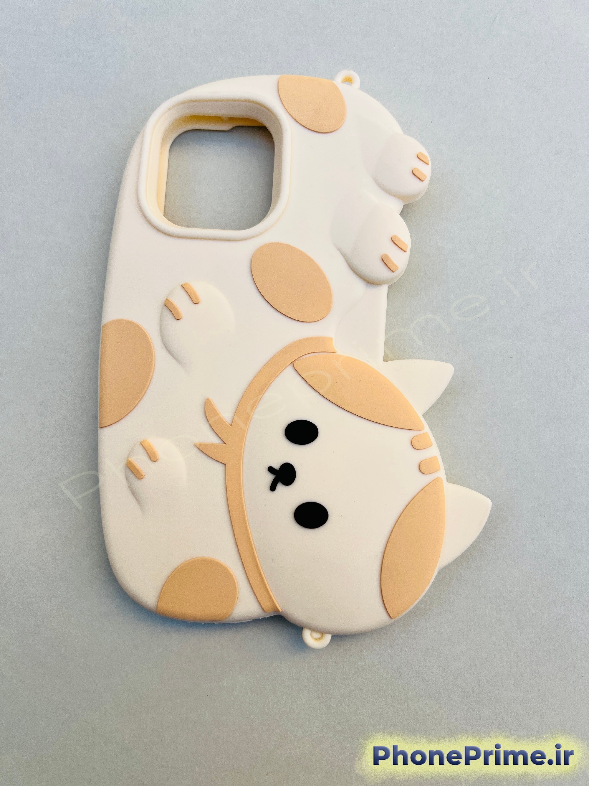 کاور گربه سه‌بعدی فانتزی برای آیفون 13 پرو مکس – طرح عروسکی دخترانه با طراحی برجسته و سیلیکونی نرم