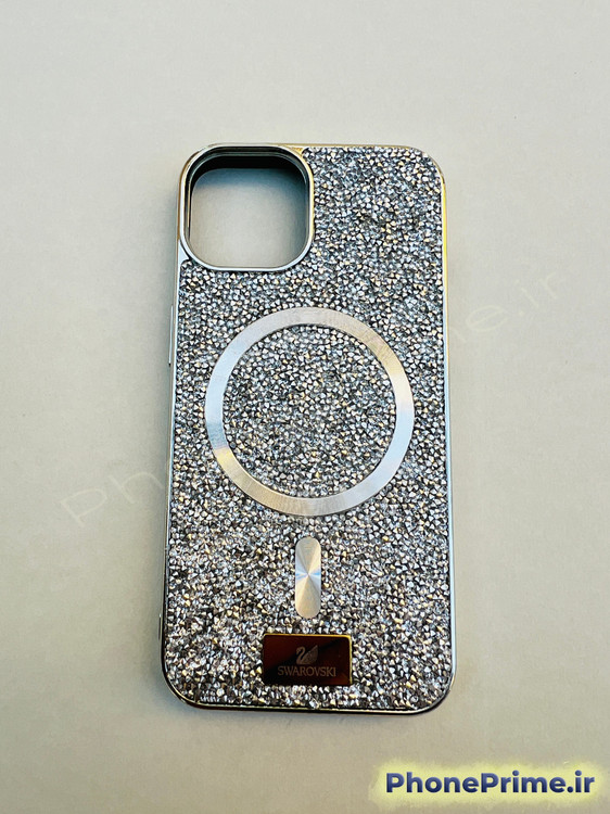 کاور طرح سوارسکی آیفون 13 سیلور – نمای پشت