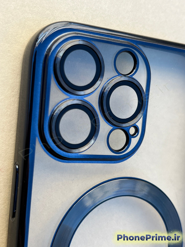 کاور شفاف دور رنگی مگسیفدار آیفون 15 پرومکس با محافظ لنز برند برلیا – کاور شیک و درجه یک