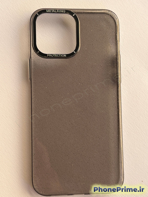 عکس کاور شیشهای دودی شاین با فریم تیتانیومی برای آیفون 15 پرومکس – مدل اسلیم و ضدزردی