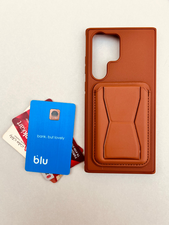 کاور چرمی قهوه ای جاکارتی دار گوشی سامسونگ A06