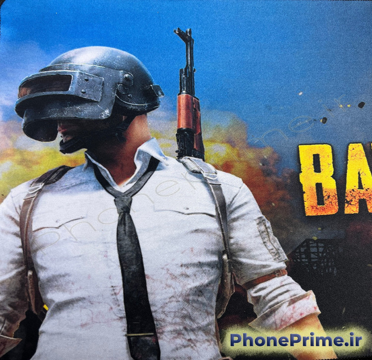 پد موس گیمینگ با کیفیت پریمیومموس پد گیمینگ طرح بازی پابجی PUBG با کیفیت چاپ بالا و لبههای مشکی دور دوخت