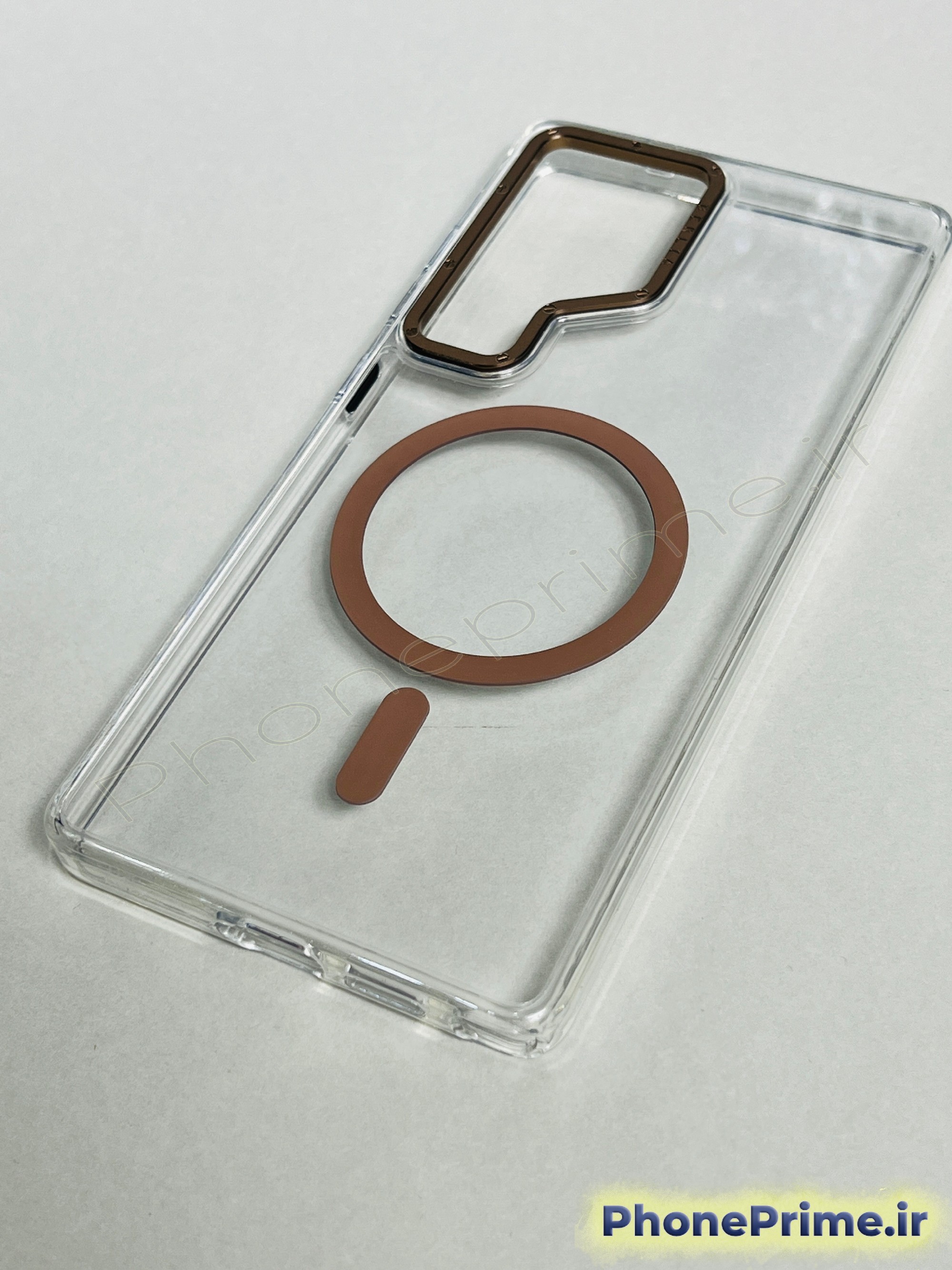 کاور شفاف مگسیف سامسونگ S25 Ultra با فریم تیتانیومی Desert