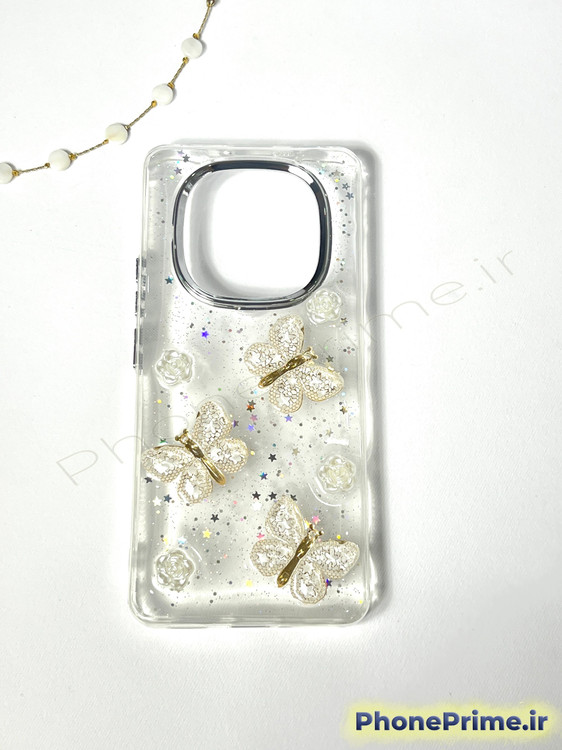 قاب گوشی شفاف پروانهای برجسته | طراحی فانتزی + بدنه بسیار محکم