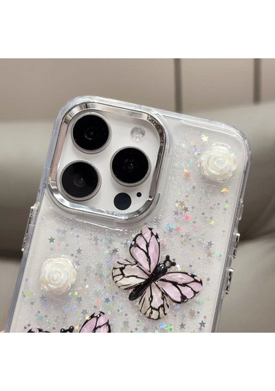 قاب شفاف شاین آیفون 12 پرو مکس و 13 پرو مکس | طرح پروانه برجسته