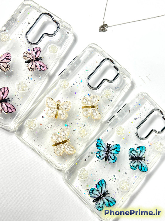 قاب شفاف شاین شیائومی Note 8 Pro | طرح پروانه برجسته